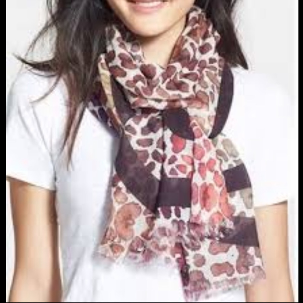 Tory Burch watercolor leopard scarf